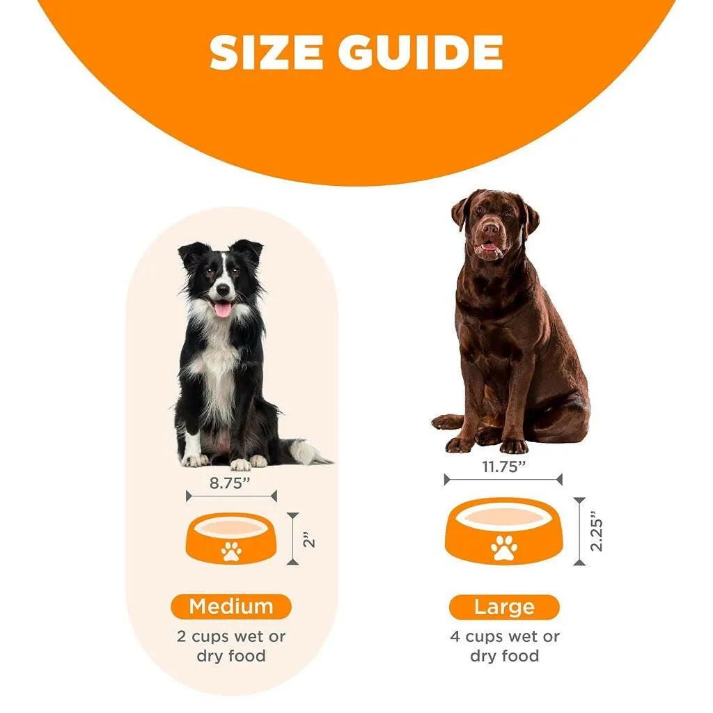 Outward Hound Fun Feeder Slo Bow Slow Feeder Dog Bowl, Orange Swirl