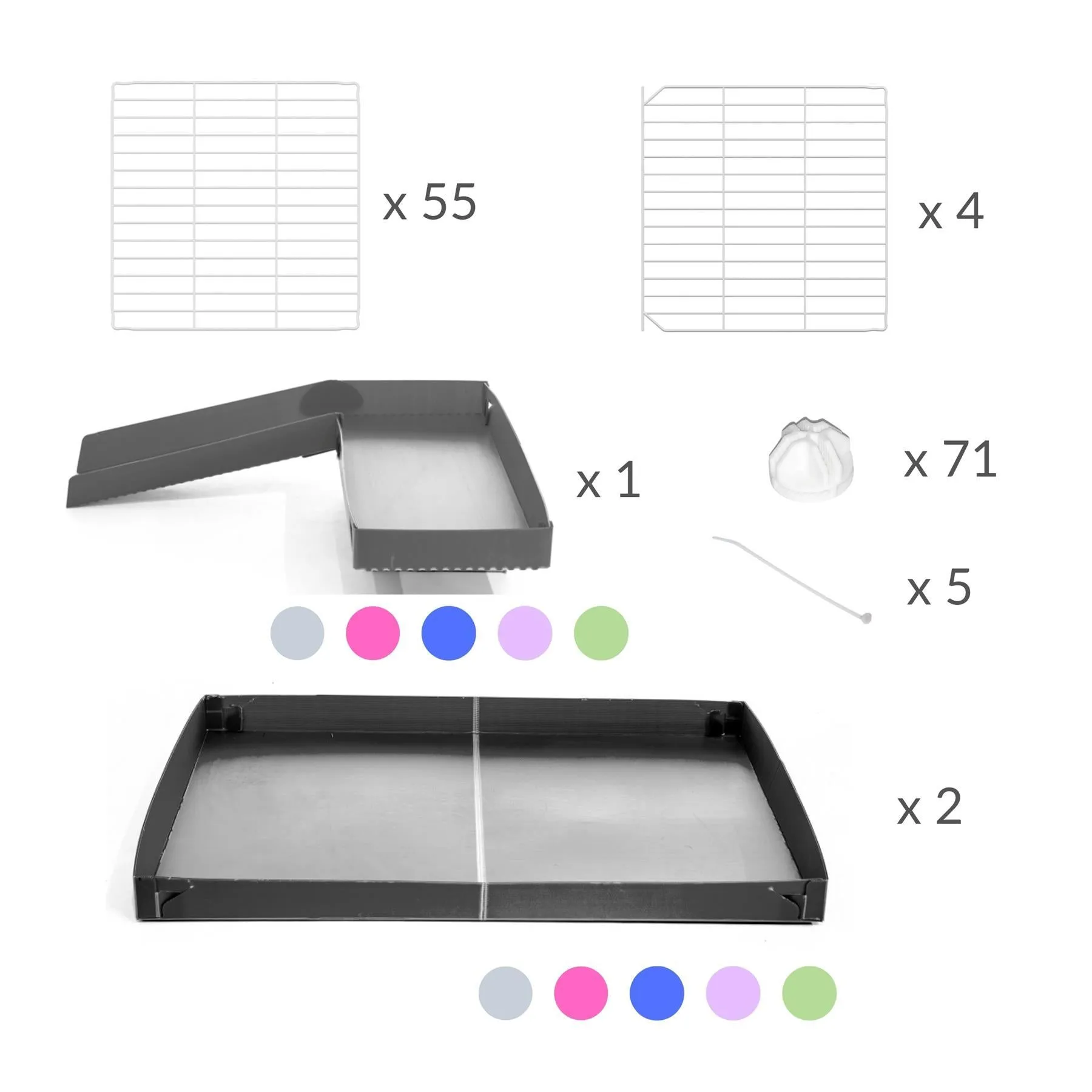 White 6x2 Guinea Pig C&C Cage with Loft, Ramp & Stand